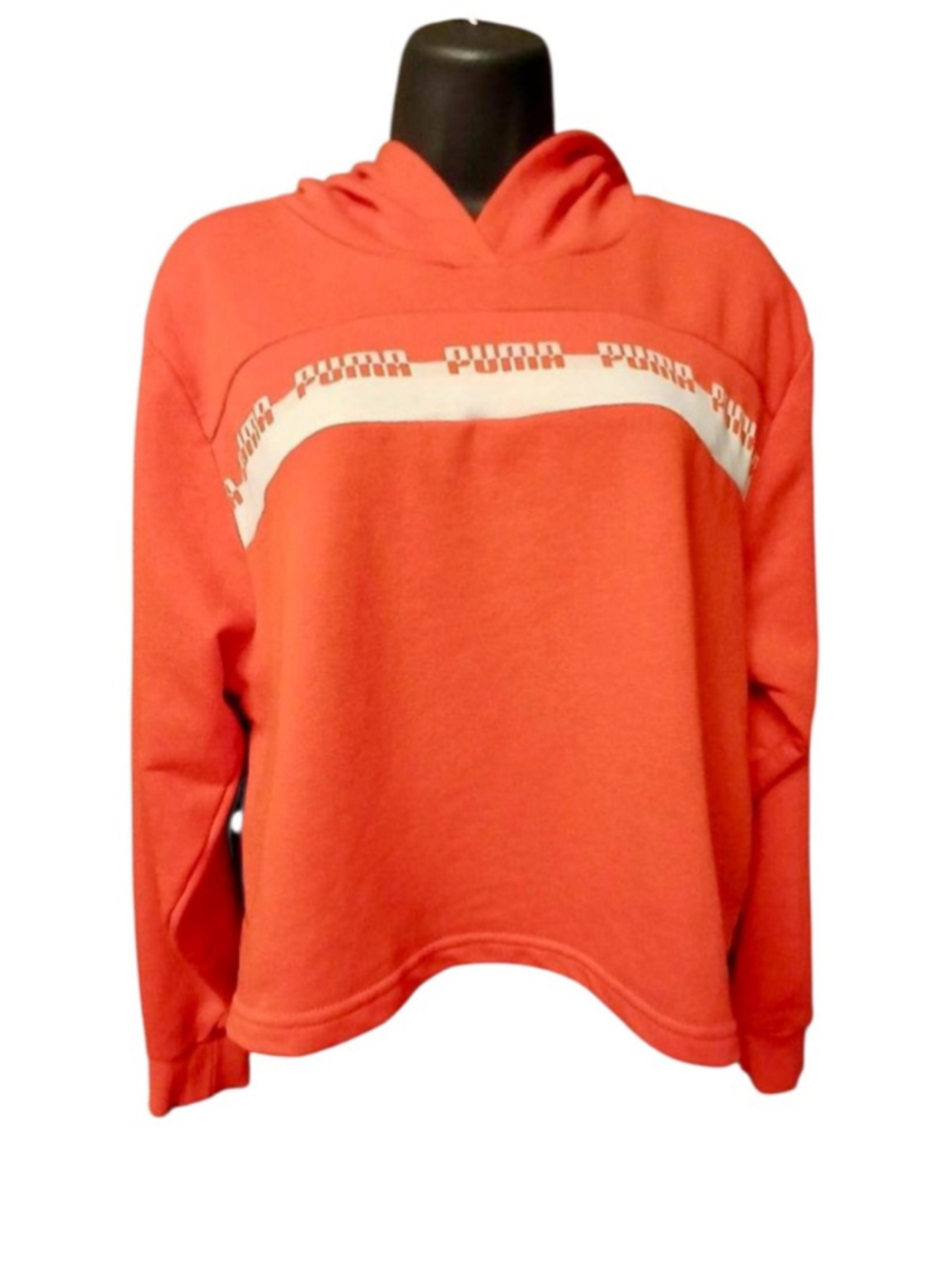 Puma Women's Bright Orange Cropped Pullover Hoodie - Size M - JC401
• Size: Medi